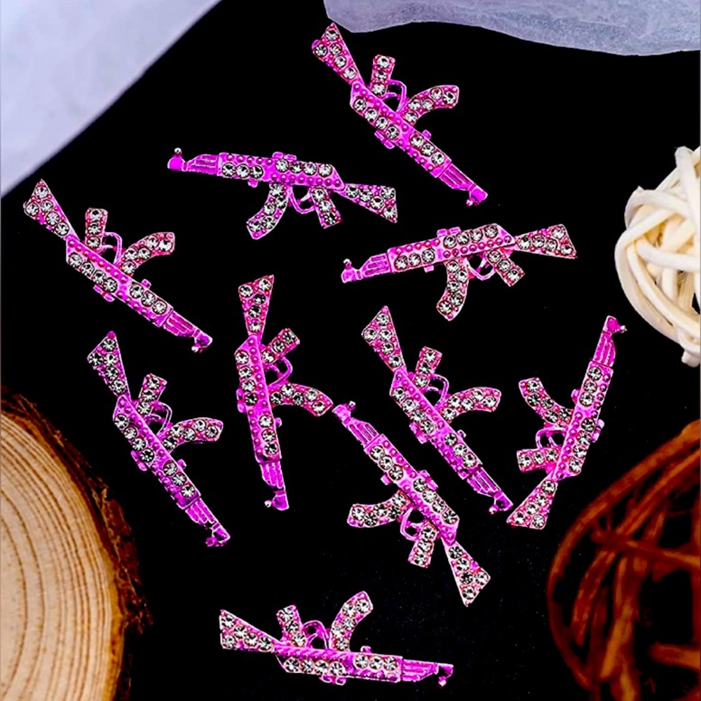 Hot Pink AK-47 upper ear lobe earring (set of 1)